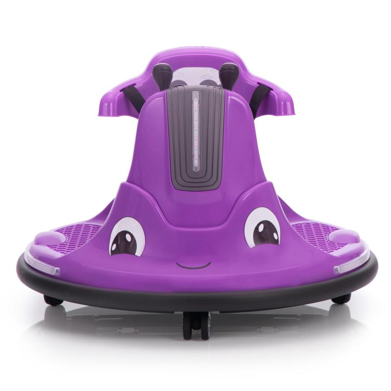 12V Kids Ride on Electric Bumper Car with Remote Control, 360 Degree Spin for Toddlers Age 3-8, Dark Purple TH17P0887 1
