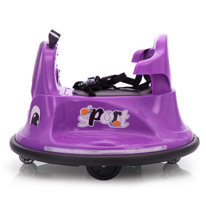 12V Kids Ride on Electric Bumper Car with Remote Control, 360 Degree Spin for Toddlers Age 3-8, Dark Purple TH17P0887 4