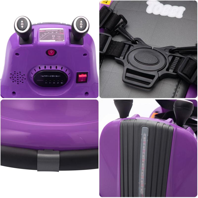12V Kids Ride on Electric Bumper Car with Remote Control, 360 Degree Spin for Toddlers Age 3-8, Dark Purple TH17P0887 zt5