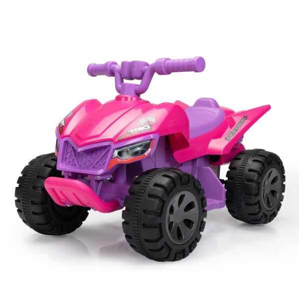 6V Kids Ride-on ATV Battery Powered Electric Quad Car with Music, Rose Red TH17P0905 2