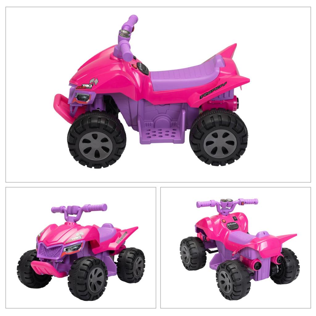 6V Kids Ride-on ATV Battery Powered Electric Quad Car with Music, Rose Red, Jird-Libyan Jird TH17P0905 zt 9 1