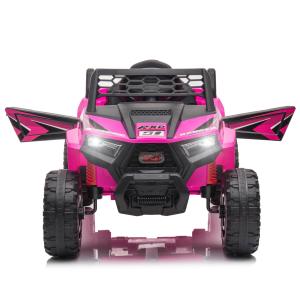 12V Kids Ride on Car Electric Off-Road UTV Truck w/Horn, Music for Kids Aged 3-5 Years, Rose Red TH17P0977 10