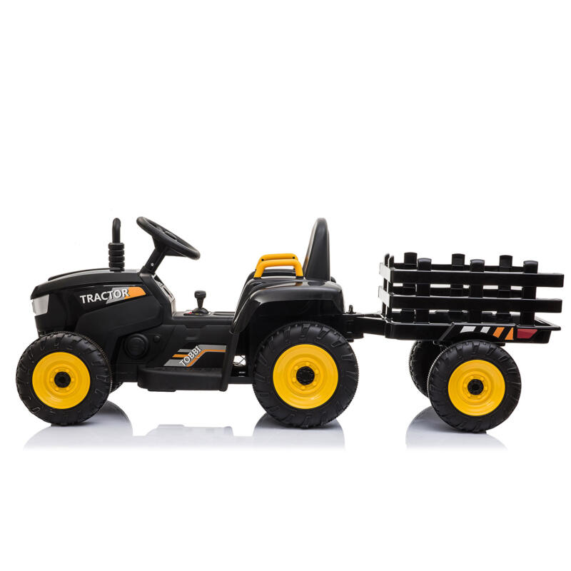 Tobbi 12V Kids Power Wheels Tractor Ride On Toy with Trailer Black TH17R0492 4