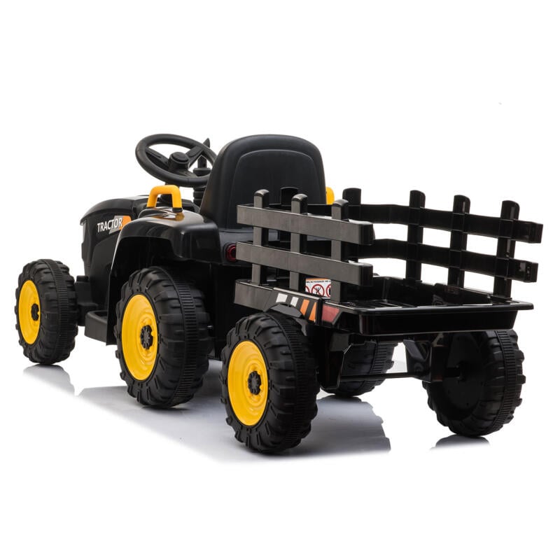 Tobbi 12V Kids Power Wheels Tractor Ride On Toy with Trailer Black TH17R0492 6