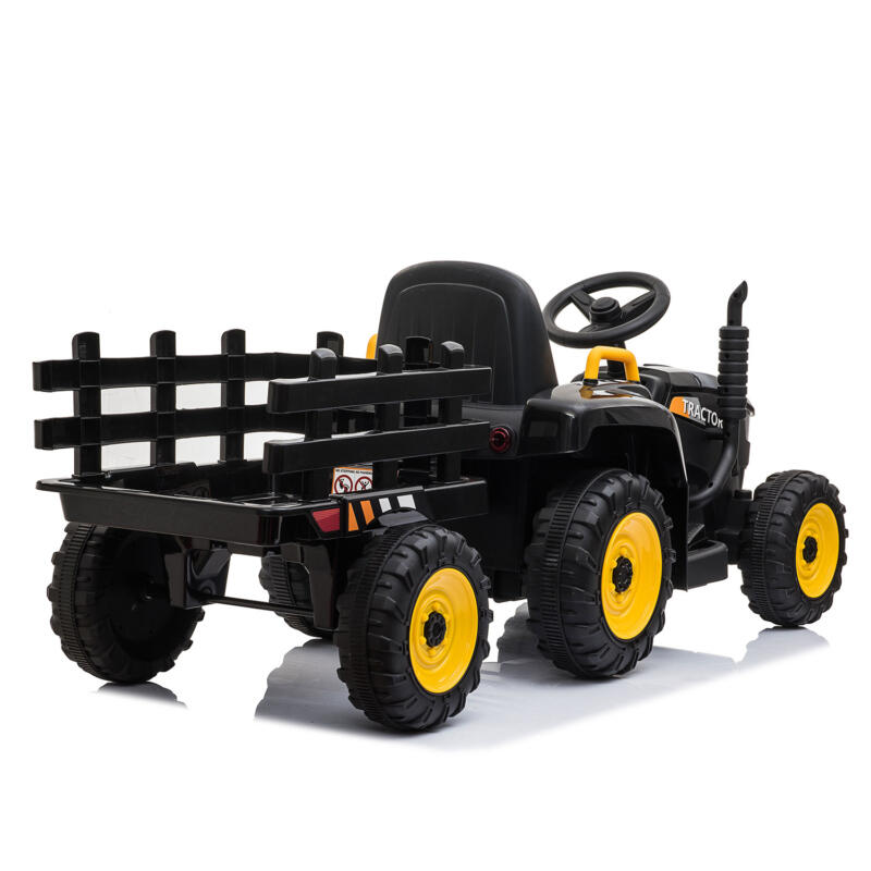 Tobbi 12V Kids Power Wheels Tractor Ride On Toy with Trailer Black TH17R0492 8