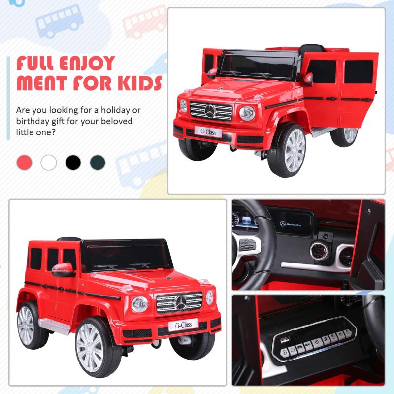 TOBBI 12V Kids Ride On Electric Car Licensed Mercedes Benz G500 with Remote Control, Red TH17R0744 zt 1