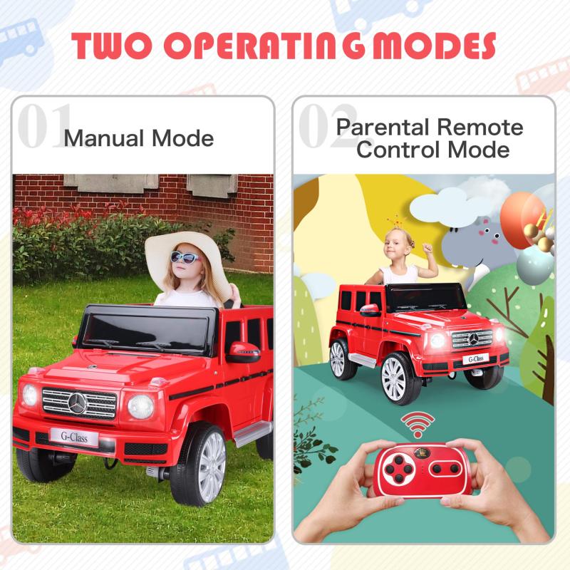 TOBBI 12V Kids Ride On Electric Car Licensed Mercedes Benz G500 with Remote Control, Red TH17R0744 zt 6