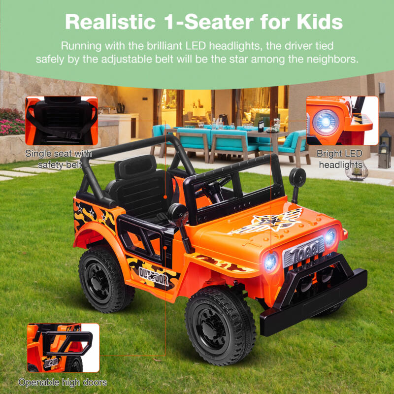 Tobbi 12V Kid Power Wheel Truck for Toddler, Orange TH17R0870 zt4