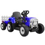 Tobbi 12V Electric Kids Ride-On Tractor with Trailer, Blue TH17S04930