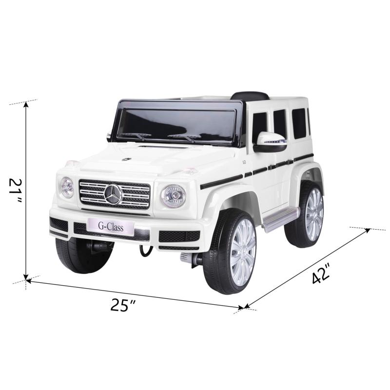 12V Kids Ride On Car Licensed Mercedes Benz G500 Electric Vehicle car w/ Remote Control, White TH17S0745 cct