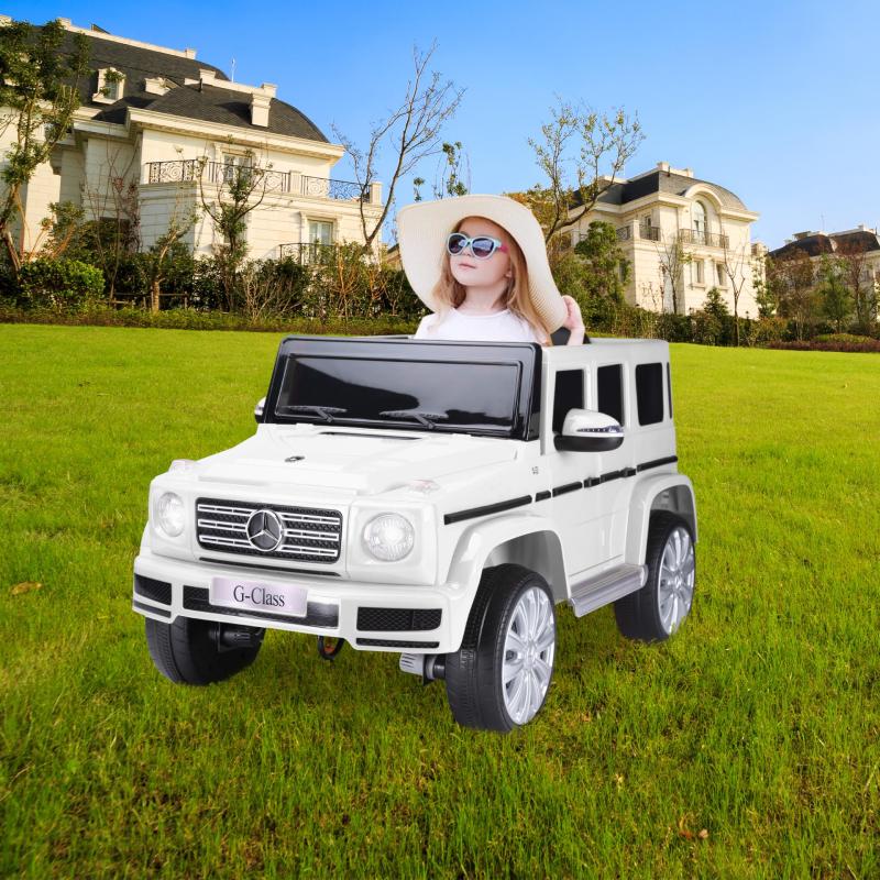 12V Kids Ride On Car Licensed Mercedes Benz G500 Electric Vehicle car w/ Remote Control, White TH17S0745 cj 4