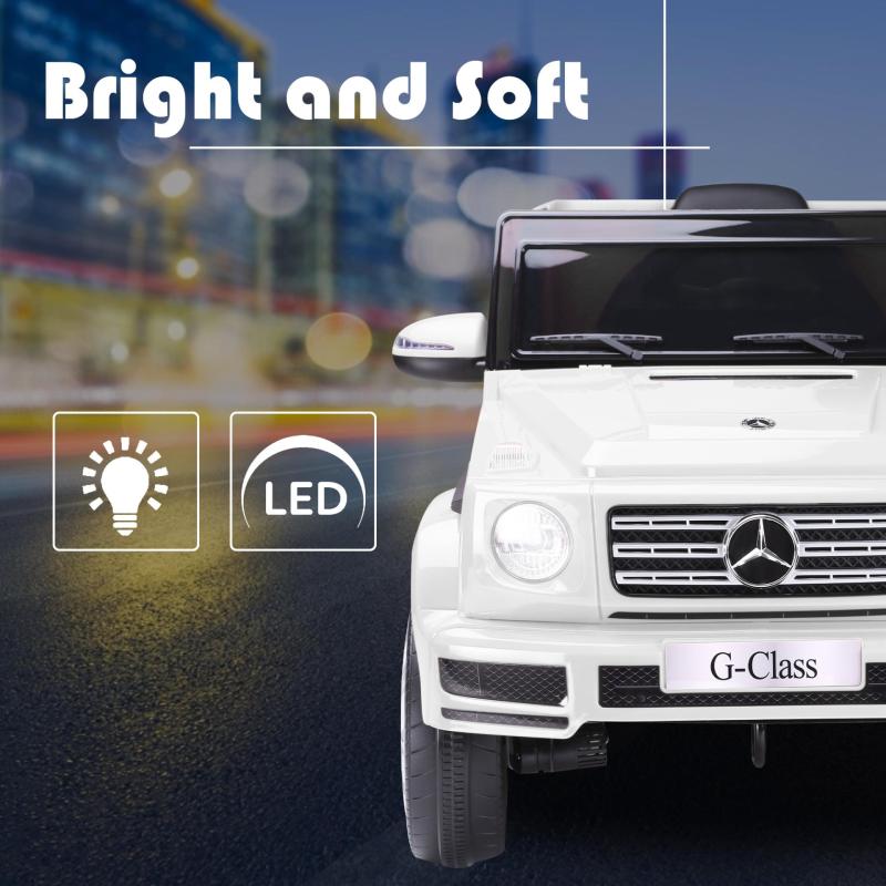 12V Kids Ride On Car Licensed Mercedes Benz G500 Electric Vehicle car w/ Remote Control, White TH17S0745 zt 5