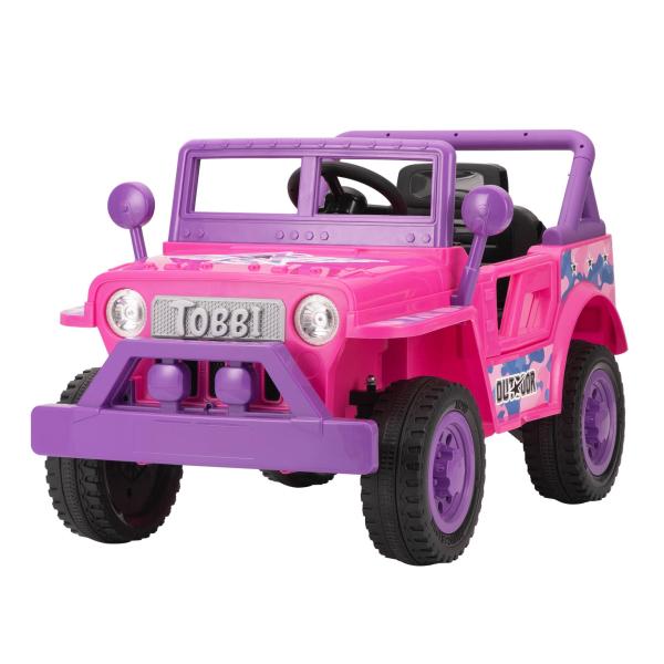 TOBBI Original 12V Kids Ride On Truck Battery Powered Electric Car Toy for Kids Ages 3-6, Pink and Purple, Wolf-Italian Wolf TH17S0979 5