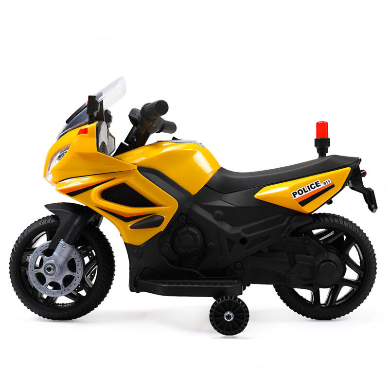 Tobbi 6V Kids 4 Wheeler Battery Powered Police Motorcycle, Yellow TH17T0332 2