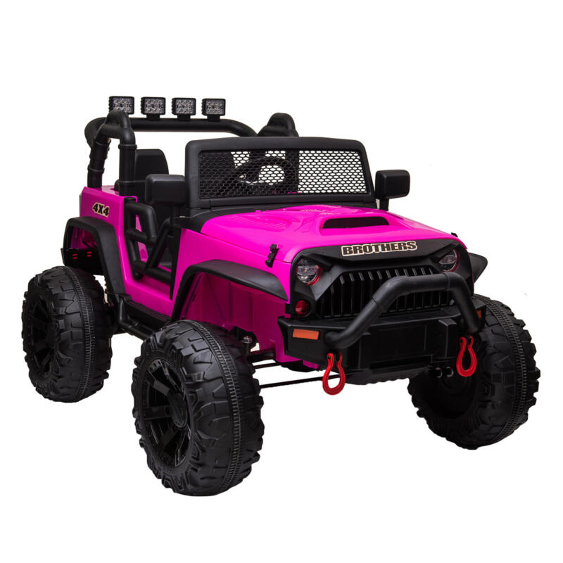 Tobbi 12V Ride On Jeep Wrangler for Kids Remote Control Power Wheel Rose Red TH17T0494 1