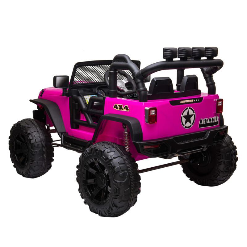 Tobbi 12V Ride On Jeep Wrangler for Kids Remote Control Power Wheel Rose Red TH17T0494 5