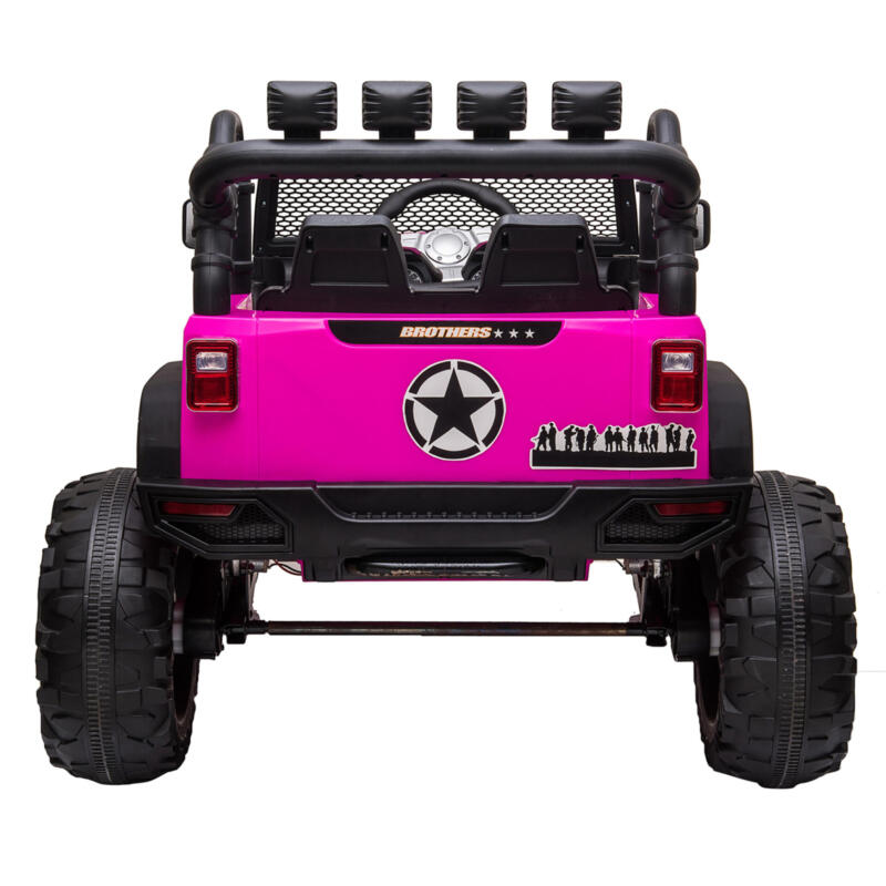 Tobbi 12V Ride On Jeep Wrangler for Kids Remote Control Power Wheel Rose Red TH17T0494 6