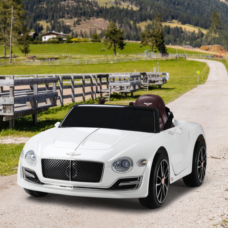 Tobbi 12V Bentley Ride On Car With Remote Control For Kids, White