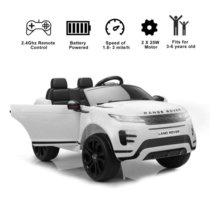 Tobbi 12V Land Rover Kids Power Wheels Ride On Toys With Remote, White TH17T0620 zt52