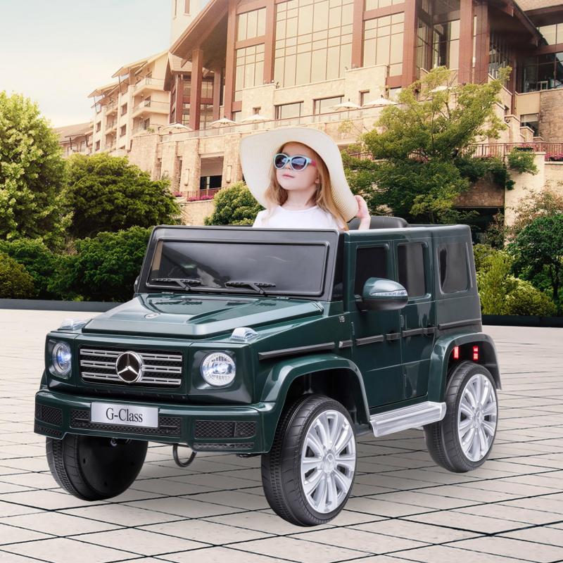 TOBBI 12V Kids Ride On Car Licensed Mercedes Benz G500 with Remote Controls, Green TH17U0747 cj 1