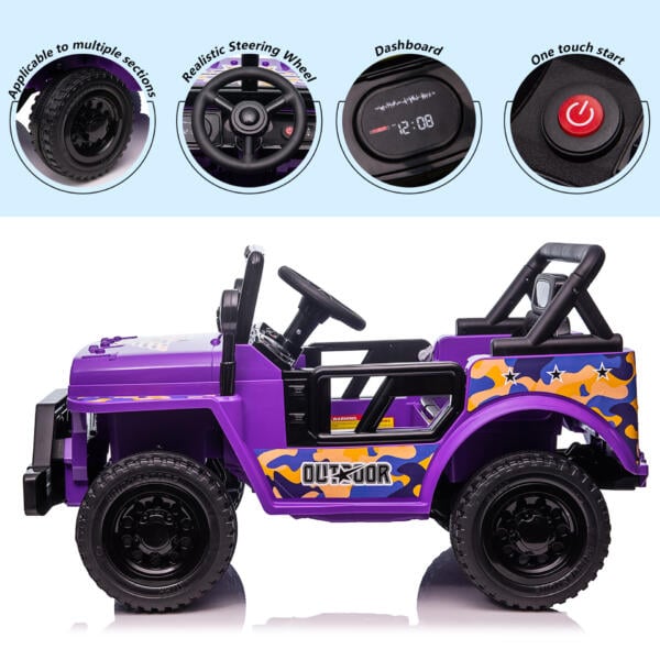 Tobbi Electric Ride On Power Wheel Truck for Kids with Horn, 12V TH17U0873 zt4
