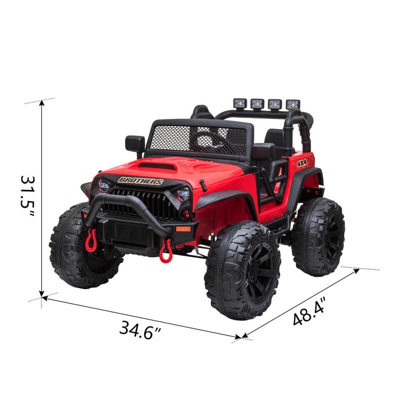 TOBBI 12V Electric Kids Ride On Truck Toys with Remote Control for Boys Girls in Red TH17W0496 cct