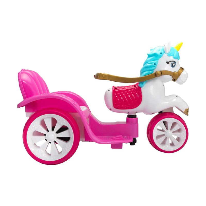 6V Kids Ride-on Unicorn Carriage Battery Powered Electric Princess Carriage with Music TH17W0856 11