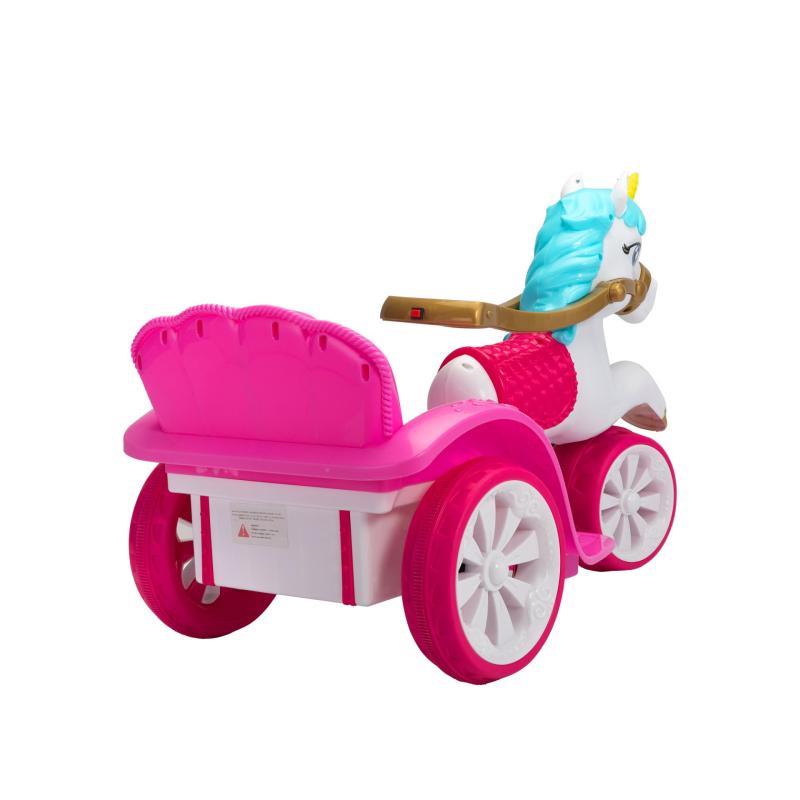6V Kids Ride-on Unicorn Carriage Battery Powered Electric Princess Carriage with Music TH17W0856 2
