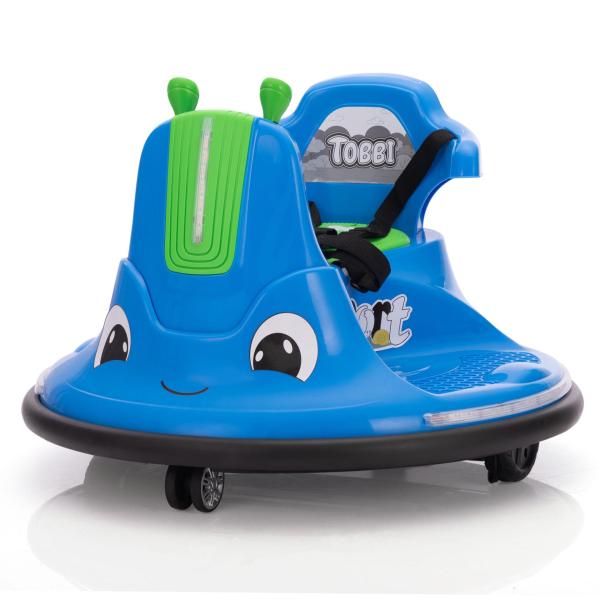 12V Kids Ride on Electric Bumper Car with Remote Control, 360 Degree Spin for Toddlers Age 3-8, Blue, Snail-Asian Trampsnail TH17W0928 2 Toy Cars