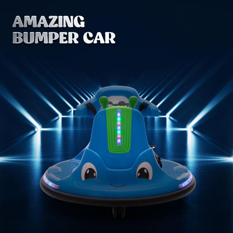 12V Kids Ride on Electric Bumper Car with Remote Control, 360 Degree Spin for Toddlers Age 3-8, Blue TH17W0928 zt1