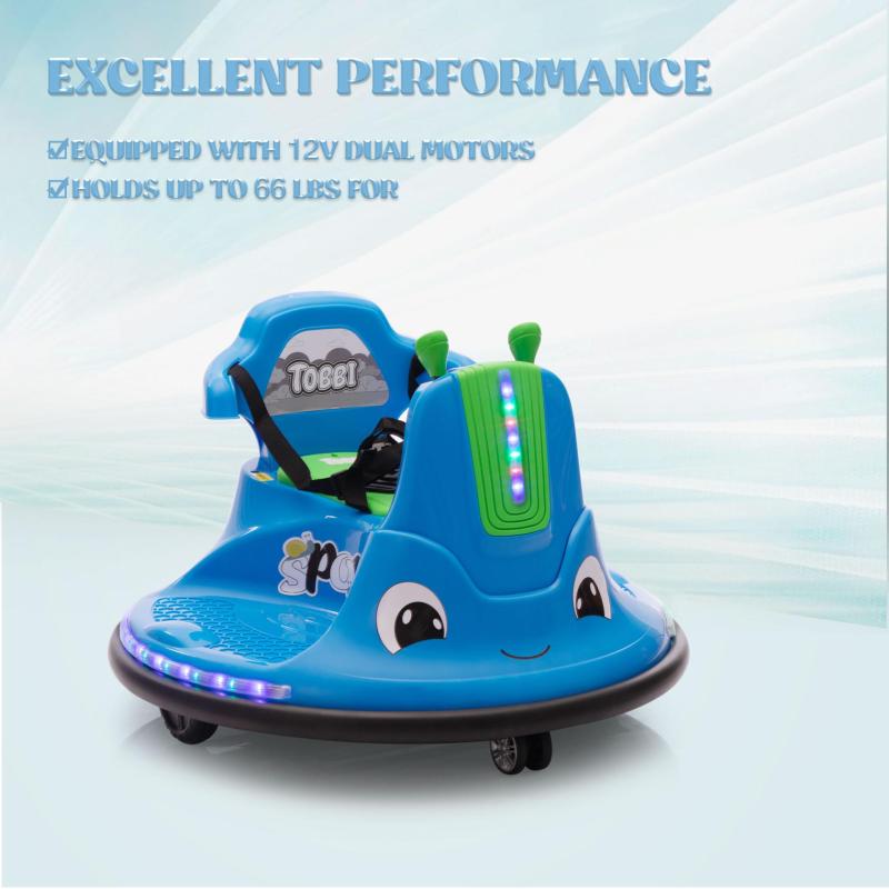 12V Kids Ride on Electric Bumper Car with Remote Control, 360 Degree Spin for Toddlers Age 3-8, Blue TH17W0928 zt3