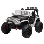 TOBBI 12V Kids Ride On Truck Toys Electric Police Car with with Remote Control, White TH17X0497 2