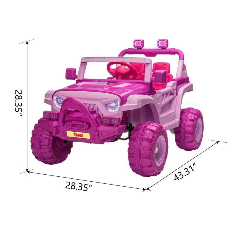 12V Kids Ride On Electric Motorized Off-Road Vehicle w/ 2.4G Remote Control, Pink+ Rose Red TH17X0713 cct