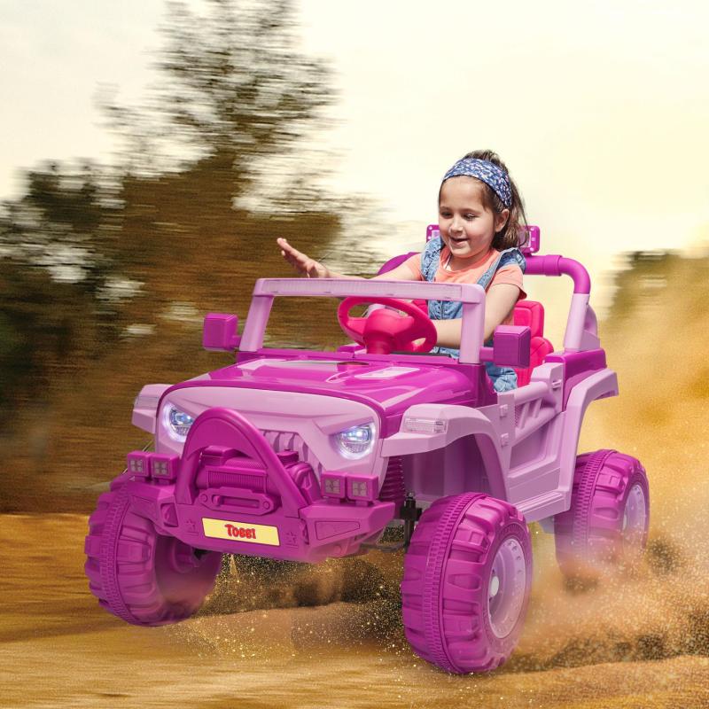 12V Kids Ride On Electric Motorized Off-Road Vehicle w/ 2.4G Remote Control, Pink+ Rose Red TH17X0713 cj3