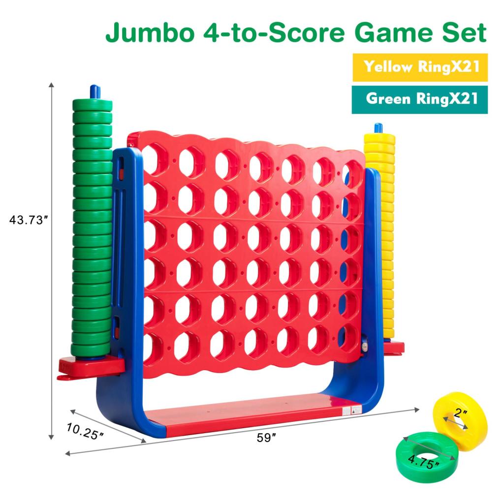 Large Jumbo Connect Four in a Row Game for Kids and Adults TH17X0875 cct