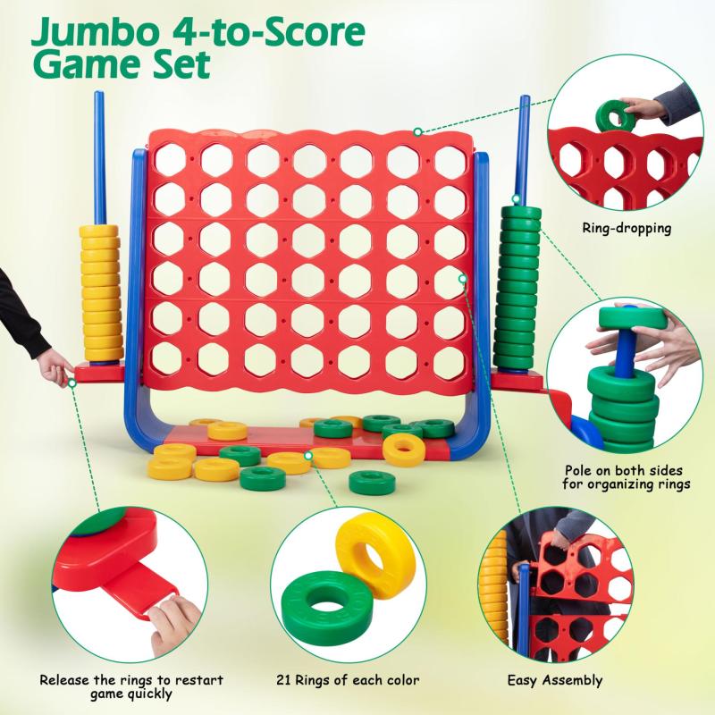 Large Jumbo Connect Four in a Row Game for Kids and Adults TH17X0875