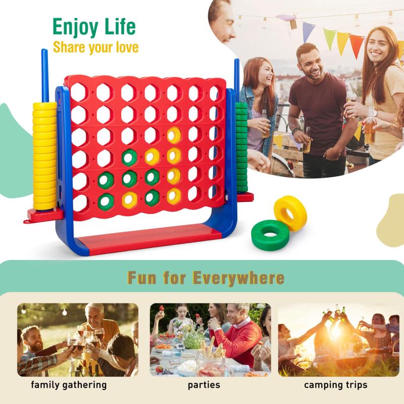 Large Jumbo Connect Four in a Row Game for Kids and Adults TH17X0875