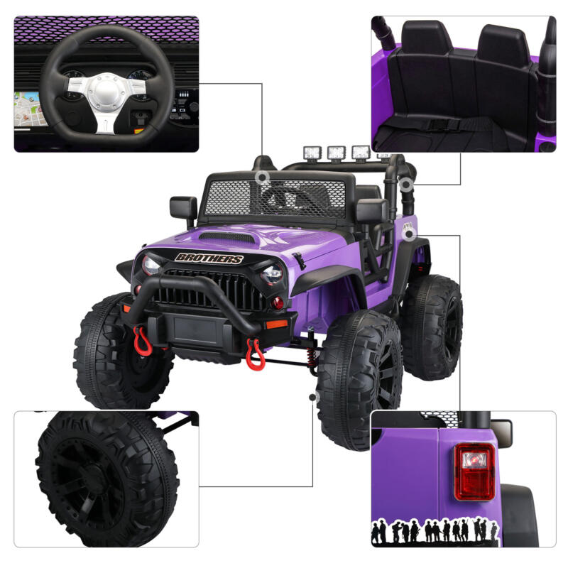 Tobbi 2 Seater Power Wheels 12v Ride On Jeep With Remote Control TH17Y0498 zt 4