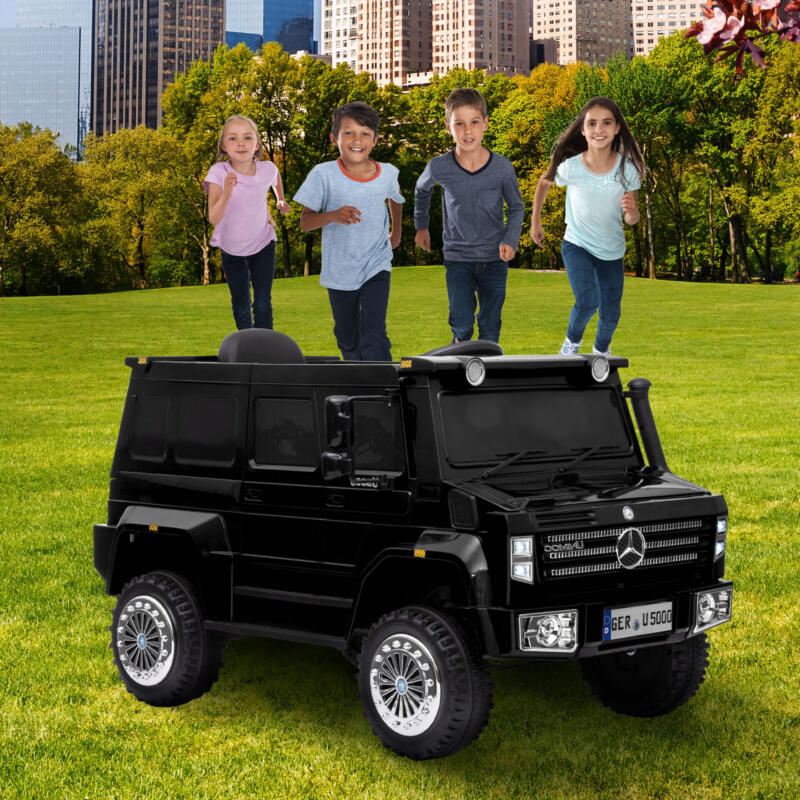 Tobbi 6V Mercedes Benz Unimog U500 Kids Ride on SUV Car with Remote Control, Black TH17Y0606