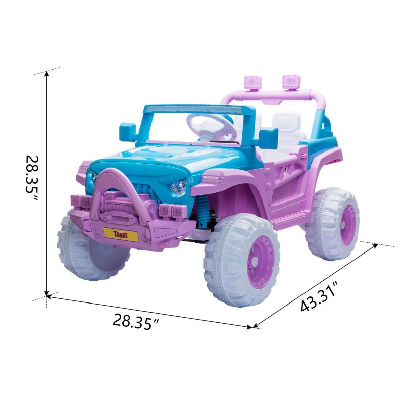 12V Kids Ride On Electric Motorized Off-Road Vehicle w/ 2.4G Remote Control, Blue+ Purple TH17Y0714 cct