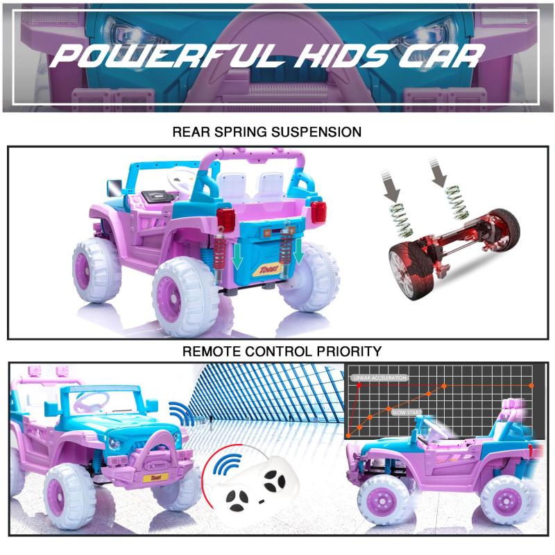 12V Kids Ride On Electric Motorized Off-Road Vehicle w/ 2.4G Remote Control, Blue+ Purple TH17Y0714 zt5