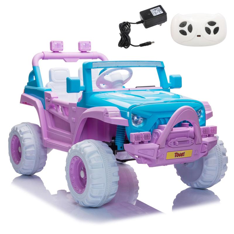 12V Kids Ride On Electric Motorized Off-Road Vehicle w/ 2.4G Remote Control, Blue+ Purple TH17Y0714 zt8