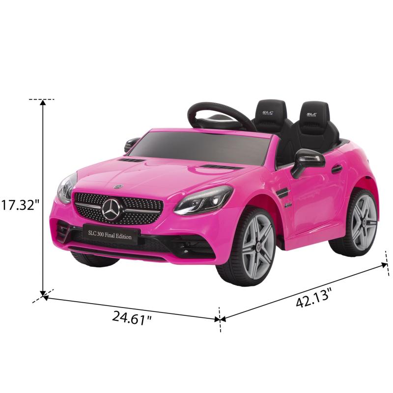 TOBBI 12V Kids Ride On Car Mercedes Benz SLC 300 Licensed Kids Electric car for Boys Girls, Pink TH17Y0966 cct1