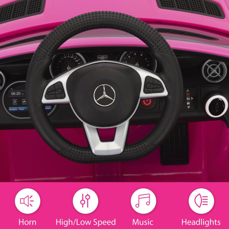 TOBBI 12V Kids Ride On Car Mercedes Benz SLC 300 Licensed Kids Electric car for Boys Girls, Pink TH17Y0966 zt1