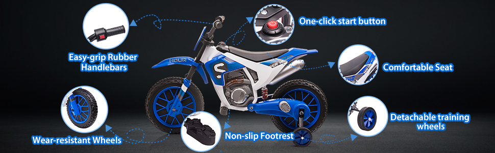 Tobbi 12V Electric Motorcycle Toy, Battery Powered Kids Ride On Dirt Bike Off-Road Motorcycle, Blue a01b9951 c784 4d0e 879b 7867df8b3b42. CR00970300 PT0 SX970 V1
