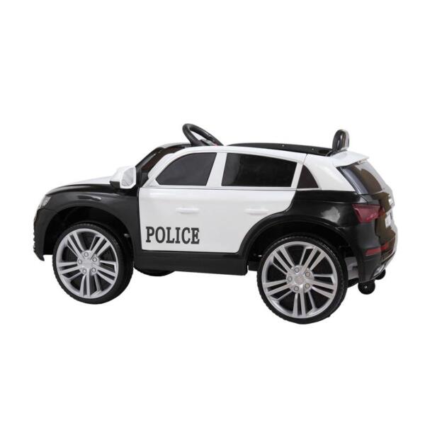 Tobbi 12V Audi Q5 Police Car Toy For Kids With Remote Control, Black audi q5 12v kids police ride on car black 0 1