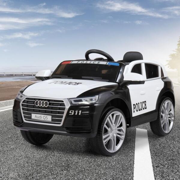 Tobbi 12V Audi Q5 Police Car Toy For Kids With Remote Control, Black audi q5 12v kids police ride on car black 27 1