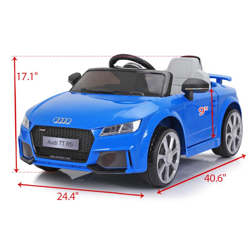 Tobbi Audi TT RS Ride On Car For Kids With Remote Control, Blue audi tt rs licensed ride on car blue 13 1