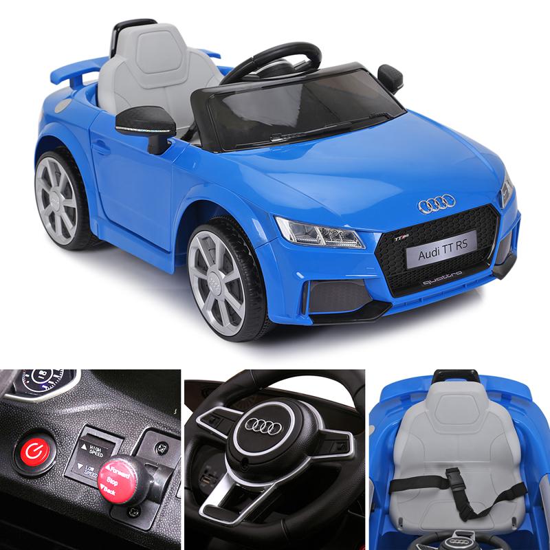 Tobbi Audi TT RS Ride On Car For Kids With Remote Control, Blue audi tt rs licensed ride on car blue 14 3