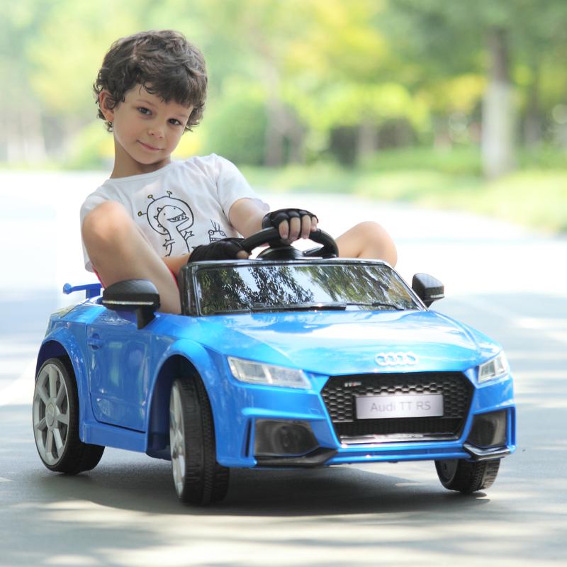 Tobbi Audi TT RS Ride On Car For Kids With Remote Control, Blue audi tt rs licensed ride on car blue 43 1